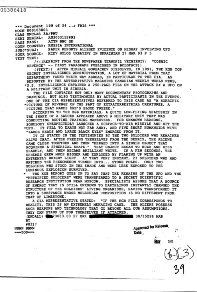 Η CIA βλέπει... UFO- Αποχαρακτηρισμένο έγγραφο γίνεται viral 3 image 75