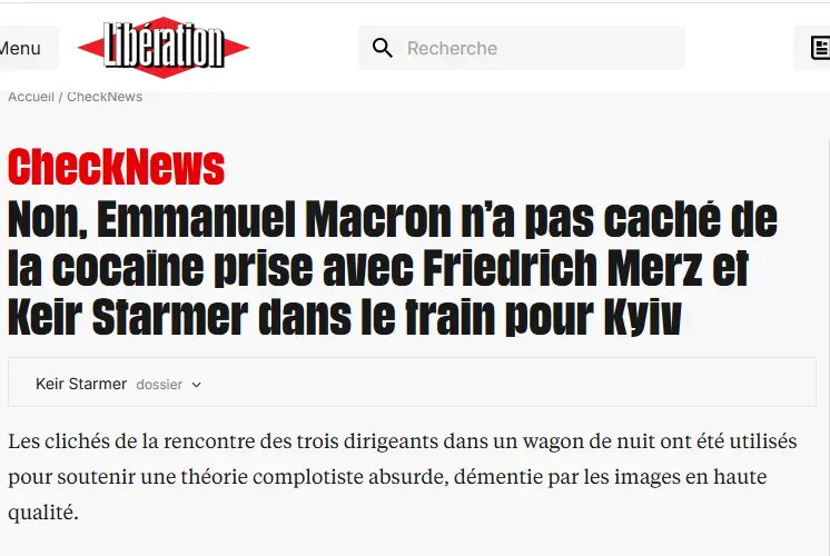 Σάλος στα social με το βίντεο Μακρόν-Μερτς-Στάρμερ- Libération: "Όχι, δεν έκρυψε κοκαΐνη στο τρένο για το Κίεβο" 2 1 30 png