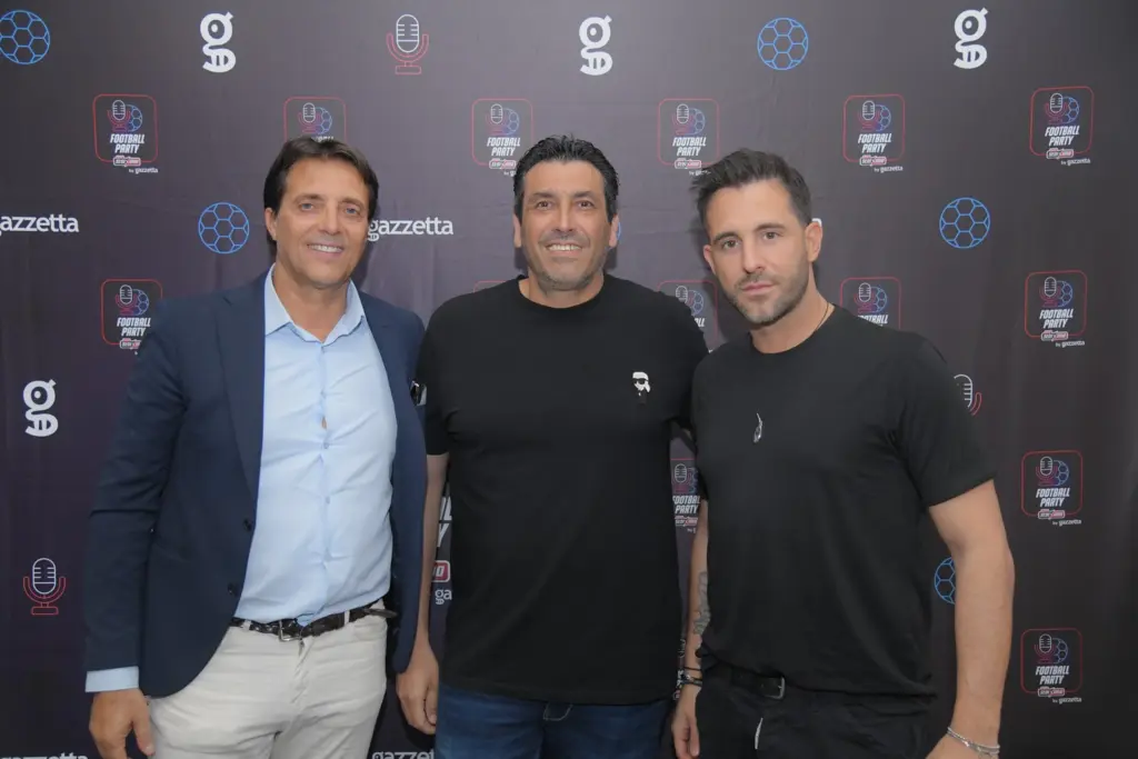 Χάρης Κοπιτσής και Γιώργος Λιβάνης στο pre-game show του Πάμε Στοίχημα Football Party by Gazzetta 3 4 20