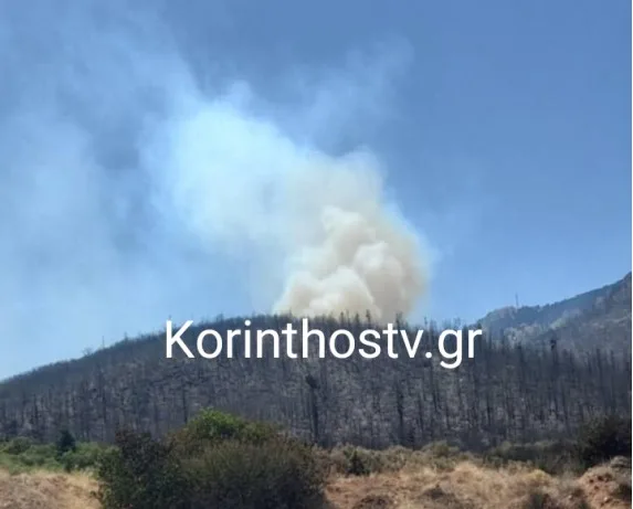  Εφιάλτης χωρίς τέλος στο Φενεό Κορινθίας:Μεγάλη αναζωπύρωση πάνω από τη Λαύκα (vid)