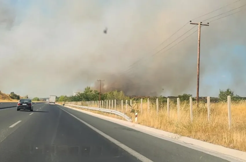  Φωτιά στην Θεσσαλονίκη, στην περιοχή Άσσηρος (εικόνες)