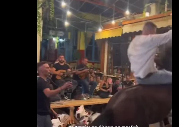  Θύελλα αντιδράσεων με βίντεο που δείχνει άλογο να “χορεύει” σε σπασμένα γυαλιά στη Λέσβο