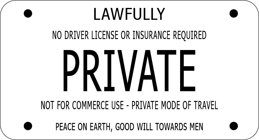 Sovereign Citizen License Plate Illustration 01