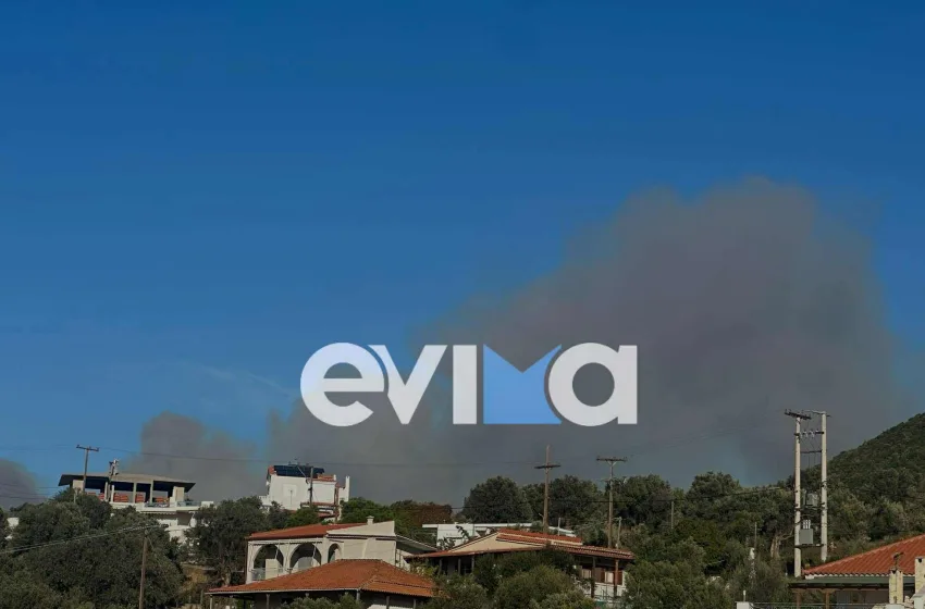  Μεγάλη φωτιά στην Εύβοια – Κινδυνεύουν σπίτια