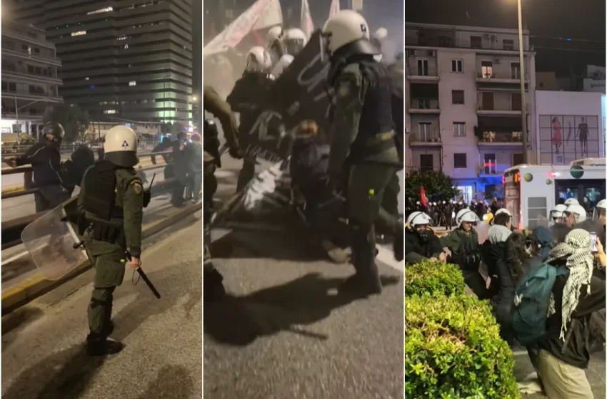  Βίντεο από την απρόκλητη επίθεση των ΜΑΤ στην πορεία για τη γενοκτονία στη Γάζα-19 συλλήψεις, συγκέντρωση συμπαράστασης