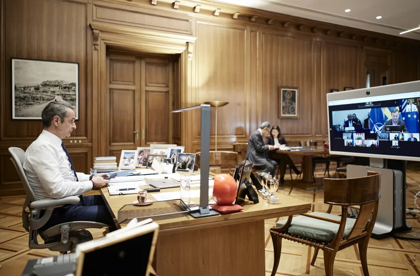  Ο Μητσοτάκης στην τηλεδιάσκεψη της ΕΕ για την Ουκρανία
