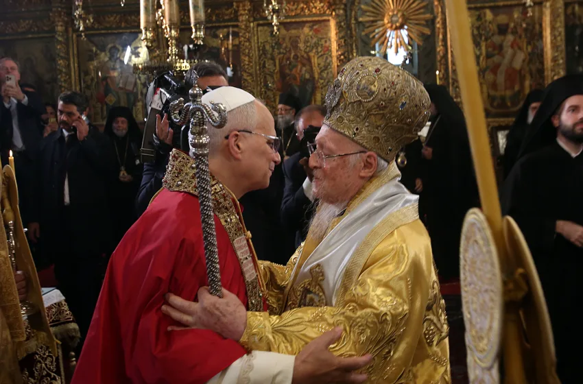  Μηνύματα ενότητας, αγάπης και ειρήνης από Βαρθολομαίο και Πάπα Λέοντα (εικόνες)