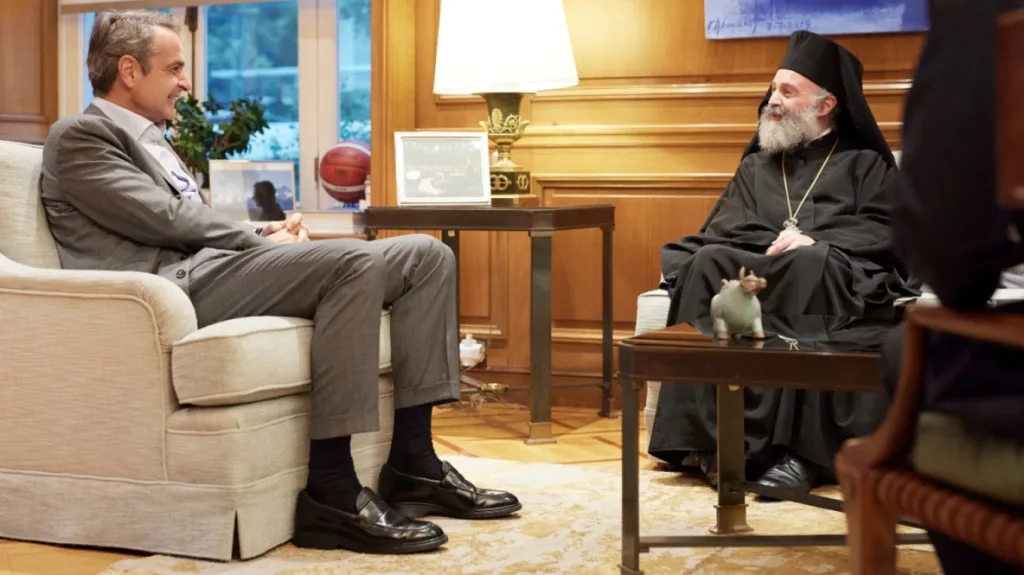 mitsotakis synantisi arxiepiskopos australias makarios