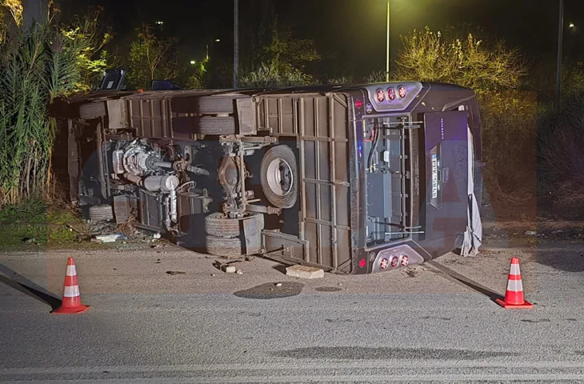  Ανατροπή λεωφορείου στον Βόλο: Πώς συνέβη, 13 ελαφρά τραυματίες- Μαρτυρία