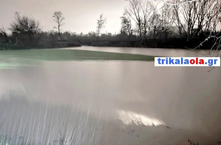  Υπερχείλισε ο Πηνειός στα αναχώματα του Βαλομανδρίου και των Ρογκίων