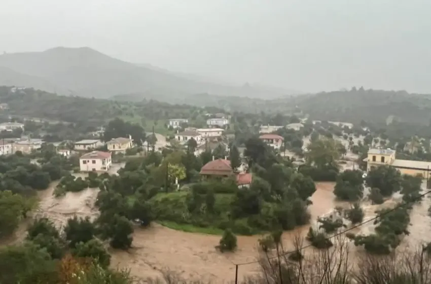  Κακοκαιρία Byron: Ισχυρές βροχοπτώσεις σε Λακωνία και Πιερία-Προβλήματα στη Ζάκυνθο