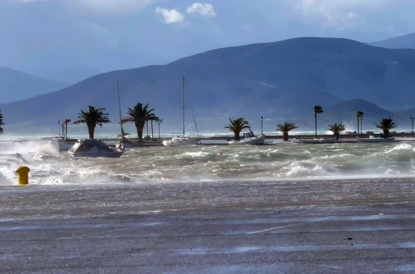  Καιρός: Η θάλασσα βγήκε στη στεριά στο Ναύπλιο-Έπεσαν δέντρα από τους ανέμους