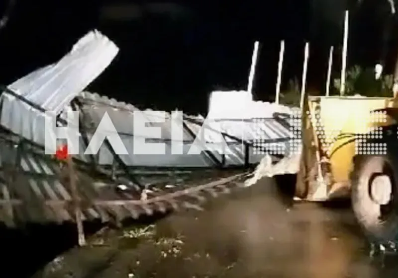  Κακοκαιρία: Ανεμοστρόβιλος “σάρωσε” τον Πύργο – Πτώσεις δέντρων, σπασμένες βιτρίνες και κατολισθήσεις