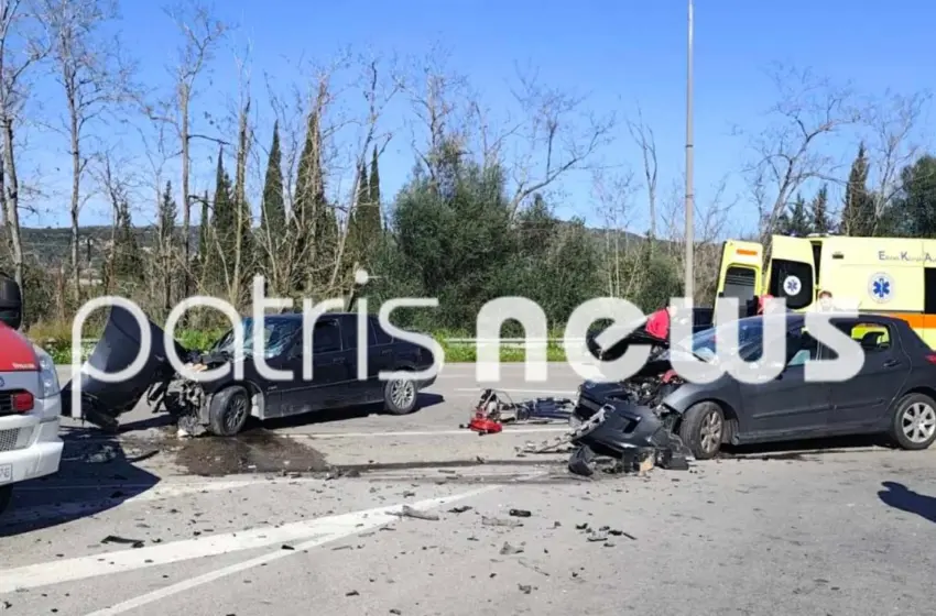  Πύργος: Σφοδρή σύγκρουση αυτοκινήτων με 4 τραυματίες στον κόμβο Ολυμπίων(vid&εικόνες)