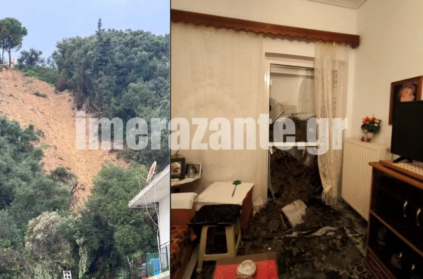  Ζάκυνθος: Στο έλεος των κατολισθήσεων- Εκκενώθηκαν σπίτια (vid&photos)