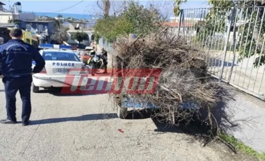  Πάτρα: Τρακτέρ έπεσε πάνω σε είσοδο σχολείου – Μπλόκαραν τα φρένα