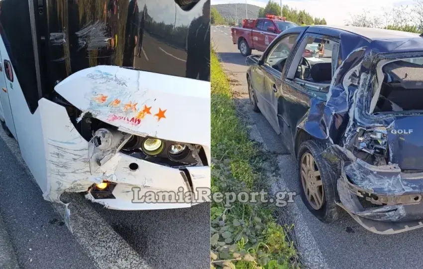  Φθιώτιδα: Λεωφορείο με 58 επιβάτες συγκρούστηκε με ΙΧ που μετέφερε μοναχές