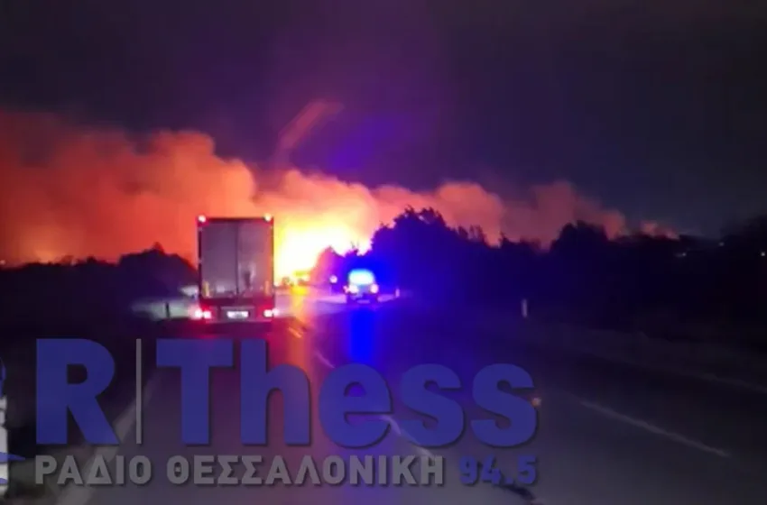  Φωτιά σε ξερά χόρτα στα Μάλγαρα: Κλειστά και τα δύο ρεύματα της Εθνικής Οδού (vid)