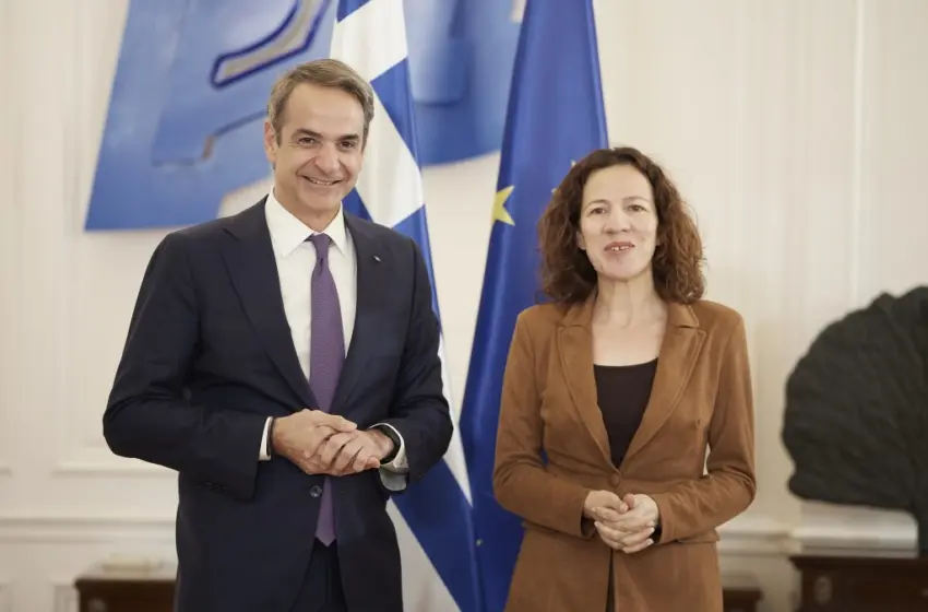  Συνάντηση Μητσοτάκη με την Ροξάνα Μινζάτου, Εκτελεστική Αντιπρόεδρο της Κομισιόν