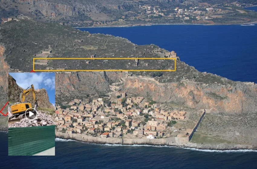  Ρεπορτάζ libre-Μονεμβασιά: Ο εκβραχισμός για το τελεφερίκ προκαλεί αντιδράσεις και ανησυχία για το μνημείο