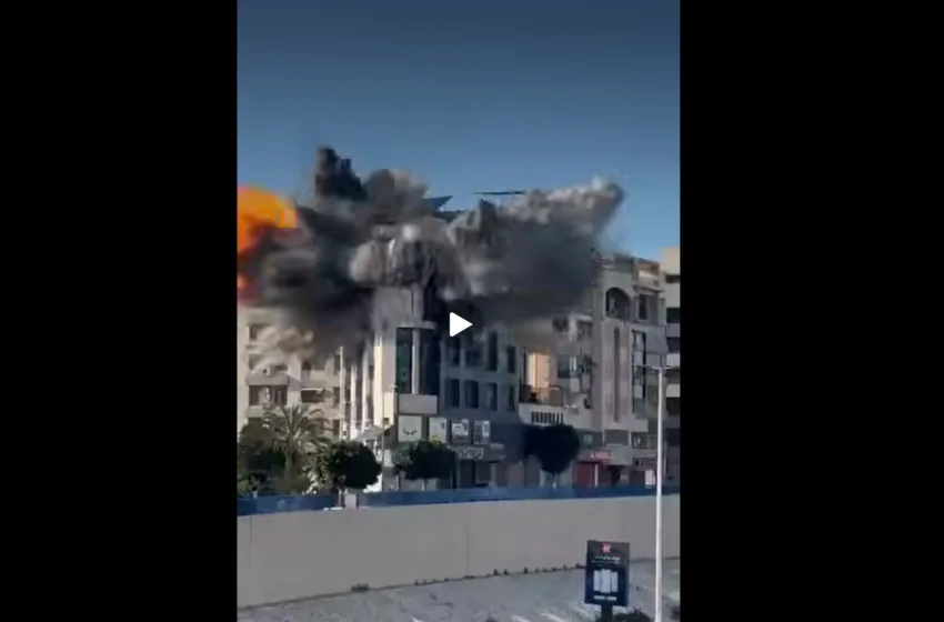  Σοκαριστική ισραηλινή επίθεση σε κτήριο στη Βηρυτό (vid)