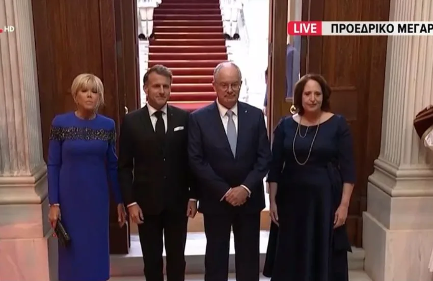  Στο Προεδρικό Μέγαρο Μητσοτάκης και Μακρόν για το επίσημο δείπνο- Ποιοι προσκλήθηκαν