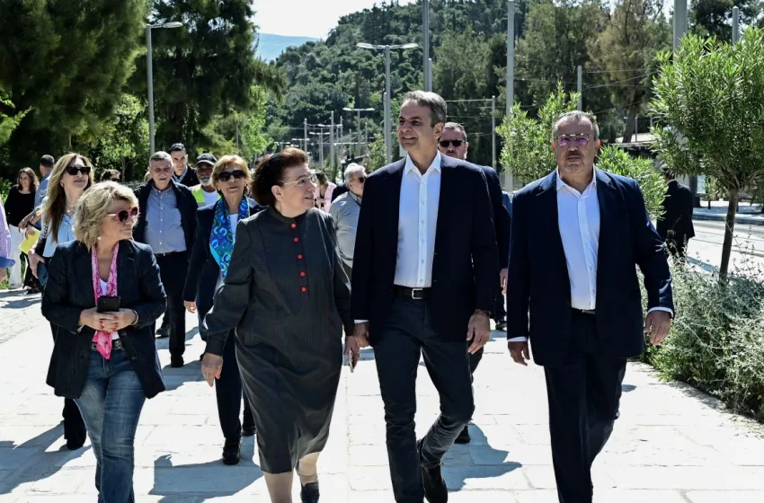  Μητσοτάκης: Επίσκεψη στη Βασιλίσσης Όλγας μετά τα έργα ανάπλασης 