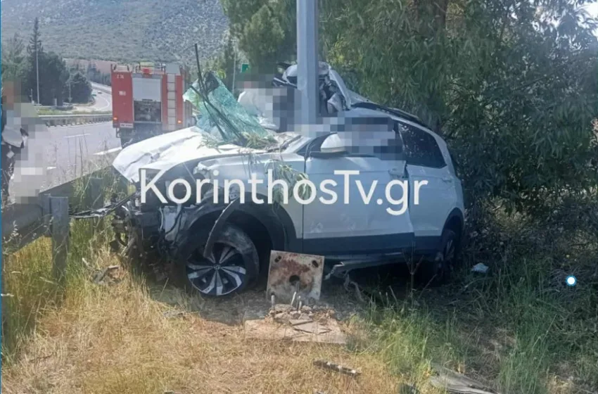  Νεμέα: Δεν τα κατάφερε η οδηγός που το αυτοκίνητό της καρφώθηκε σε κολώνα