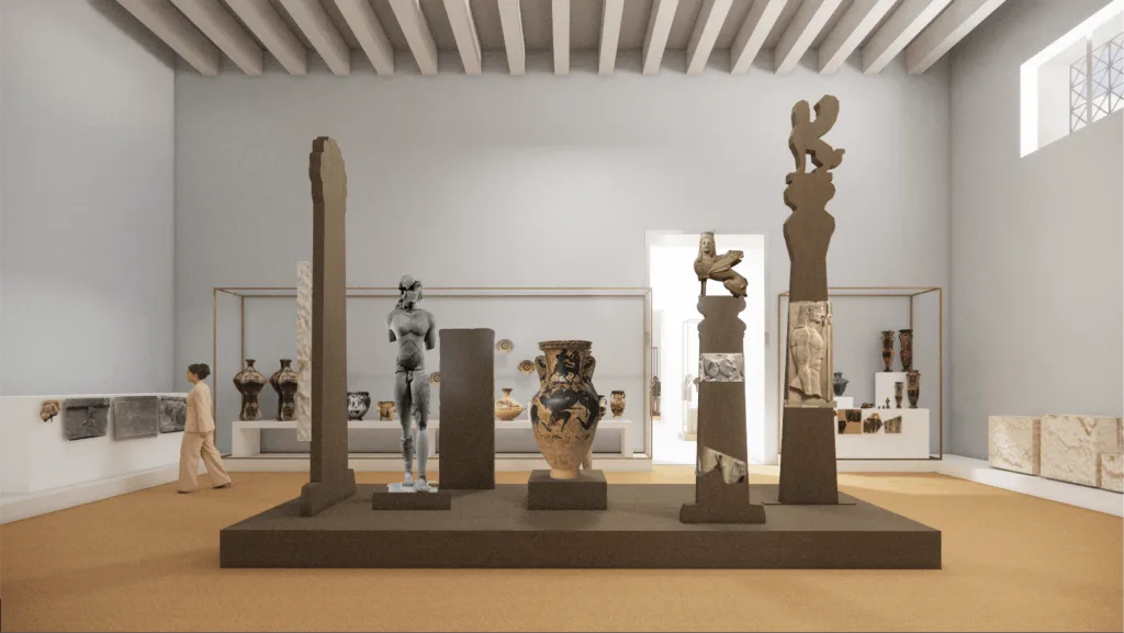 Ενότητα Αρχαϊκές Νεκροπόλεις ΕΑΜ. Φωτορεαλιστική απεικόνιση