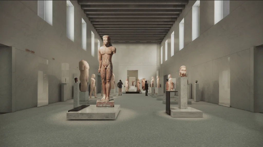 Αλλάζουν "πρόσωπο"... Εικόνες από τον εκσυγχρονισμό του Αρχαιολογικού και Επιγραφικού Μουσείου 10 Ενότητα Κούροι και Κόρες ΕΑΜ. Φωτορεαλιστική απεικόνιση 1