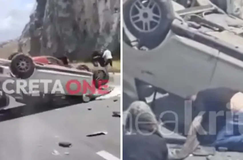  Σοκαριστικό τροχαίο στον ΒΟΑΚ, τούμπαρε αυτοκίνητο- Ένας τραυματίας (vid)