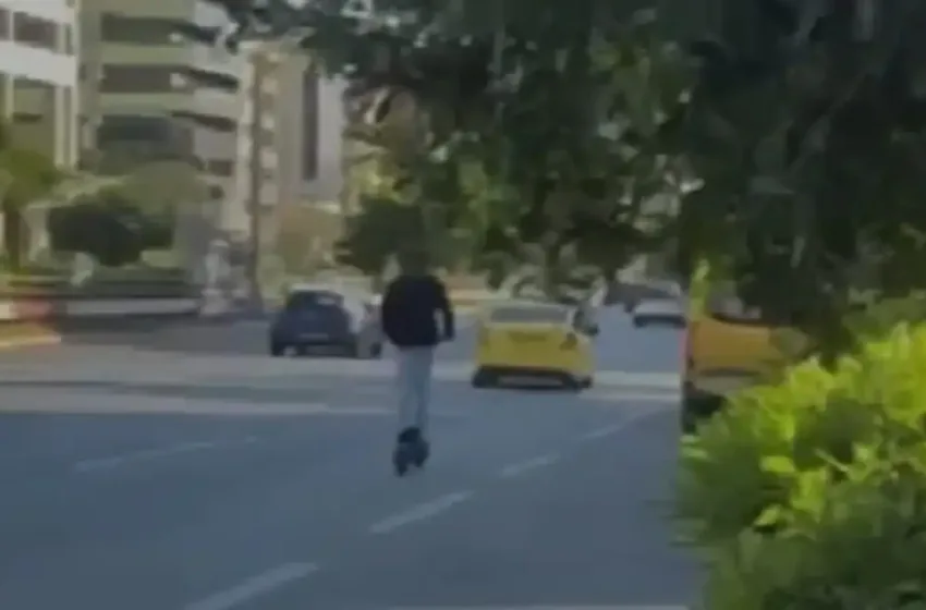  Ηλεκτρικό πατίνι  έτρεχε με 72 χλμ/ώρα στη Λ. Συγγρού-Σοκάρει το βίντεο