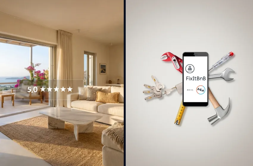  FixItBnB: Νέα υπηρεσία τεχνικής υποστήριξης για καταλύματα βραχυχρόνιας μίσθωσης από τη ΔΕΗ