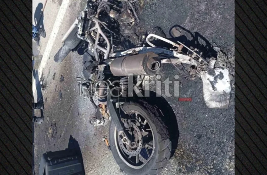  Κρήτη: Μοτοσικλετιστής τυλίχθηκε στις φλόγες μετά από σύγκρουση με αυτοκίνητο