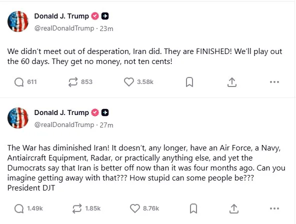Τραμπ: "Το Ιράν είναι τελειωμένο, δεν θα πάρει σεντ" 2 trump 11