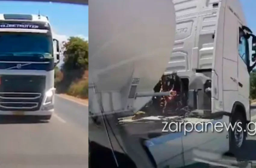  Χανιά: Βίντεο από επικίνδυνη προσπέραση οδηγού βυτιοφόρου