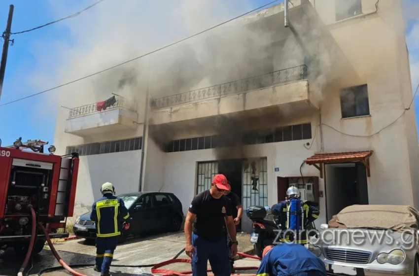  Χανιά: Στις φλόγες σπίτι και αποθήκη με χαρτικά κοντά στο κέντρο της πόλης(vid& εικόνες)