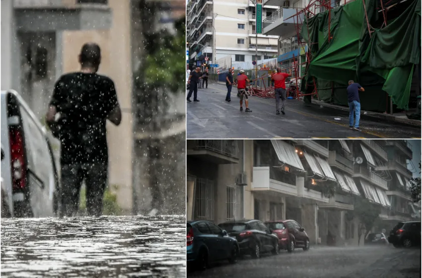  Κακοκαιρία: Προβλήματα από το μπουρίνι στην Αθήνα-Χαλάζι, πλημμύρες, πάνω από 112.000 κεραυνοί στη χώρα