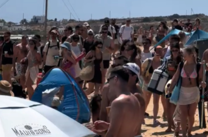  Κουφονήσια, όπως λέμε Μαγιόρκα:Το βίντεο με τις εικόνες υπερτουρισμού σε παραλία