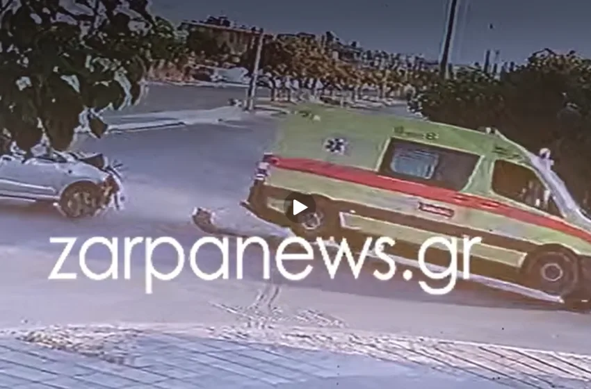  Χανιά: Βίντεο-ντοκουμέντο από το σοκαριστικό τροχαίο με ΙΧ και ασθενοφόρο του ΕΚΑΒ