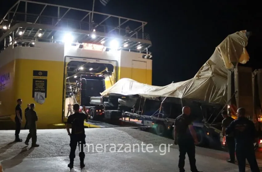  Με πλοίο μεταφέρθηκε το F-16 από την Ζάκυνθο