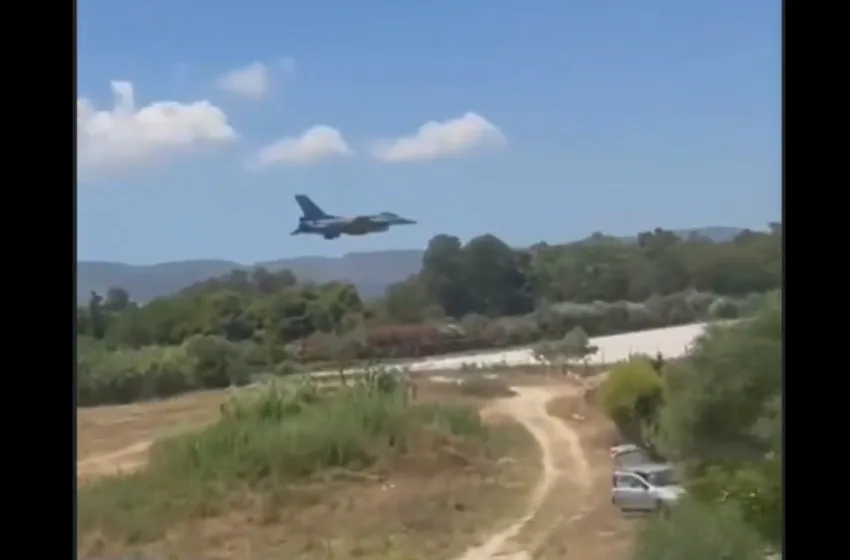 Ζάκυνθος: Βίντεο τη στιγμή της αναγκαστικής προσγείωσης του F-16