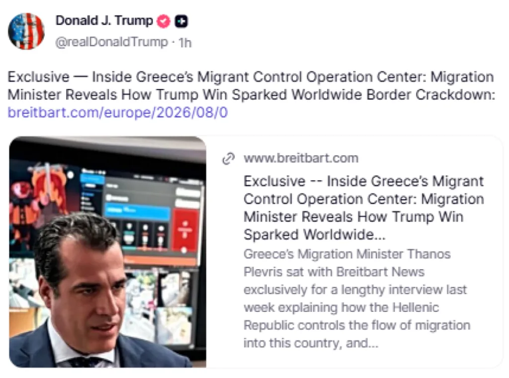 Ο Πλεύρης έδωσε συνέντευξη στο Breitbart και ο Τραμπ την αναδημοσίευσε 2 1 15