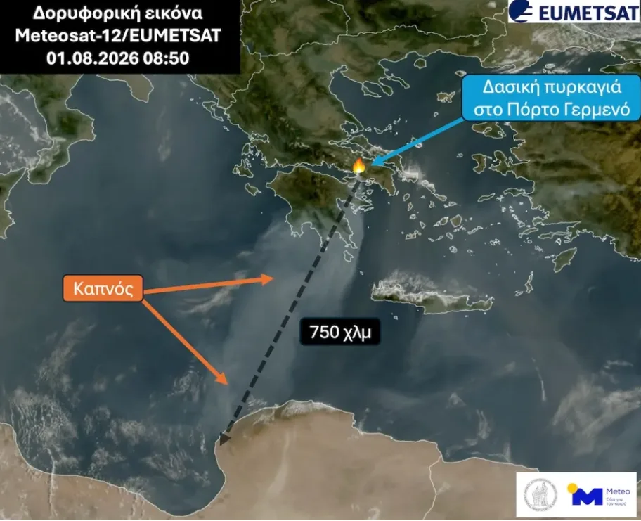 Ο καπνός από τη φωτιά στη Βοιωτία έφθασε στη Βόρεια Αφρική (Δορυφορική εικόνα) 2 2