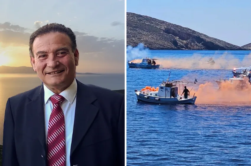  Με καπνογόνα και κόρνες πλοίων το αντίο στον δήμαρχο Φούρνων Κορσεών (vid)