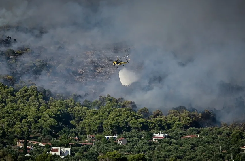  Δυτική Αττική: Μάχη με τις φλόγες για 5η μέρα-Βελτιωμένη η εικόνα στη Λούμπα-Ξεκίνησαν εναέριες ρίψεις
