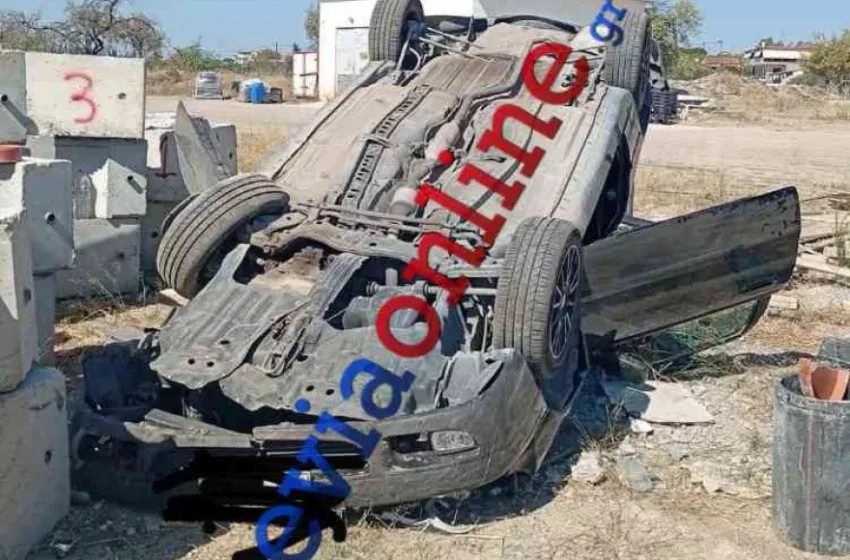  Ερέτρια: Όχημα ανετράπη και κατέληξε στον χώρο του βιολογικού καθαρισμού