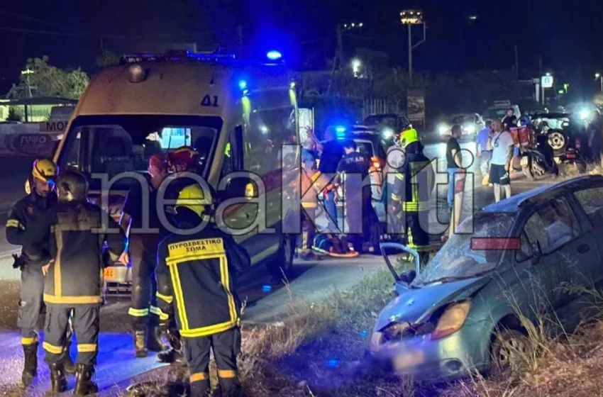  Σοβαρό τροχαίο με δύο εγκλωβισμένους στην Εθνική Οδό Ηρακλείου–Μοιρών