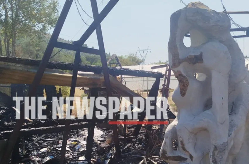  Φωτιά σε εργαστήριο γλυπτών στον Βόλο