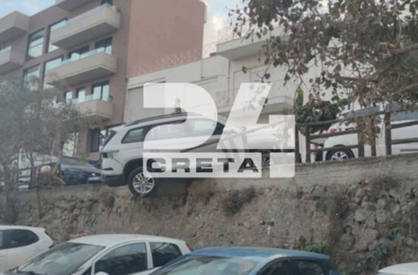  Χανιά: Τζιπ σε τρελή πορεία παρέσυρε σταθμευμένα οχήματα-Το ένα κρέμεται πάνω από πάρκινγκ